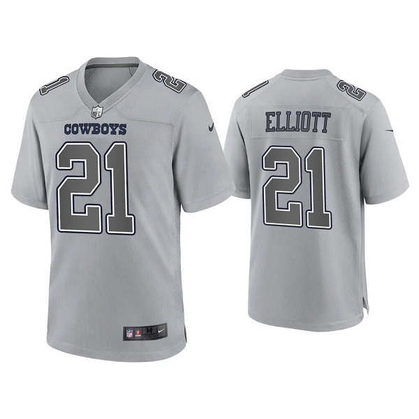 Men's Dallas Cowboys #21 Ezekiel Elliott Gray Atmosphere Fashion Stitched Game Jersey